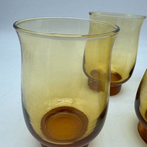 Vintage Libby amber set of 4 glasses, gold tinted - Picture 3 of 4